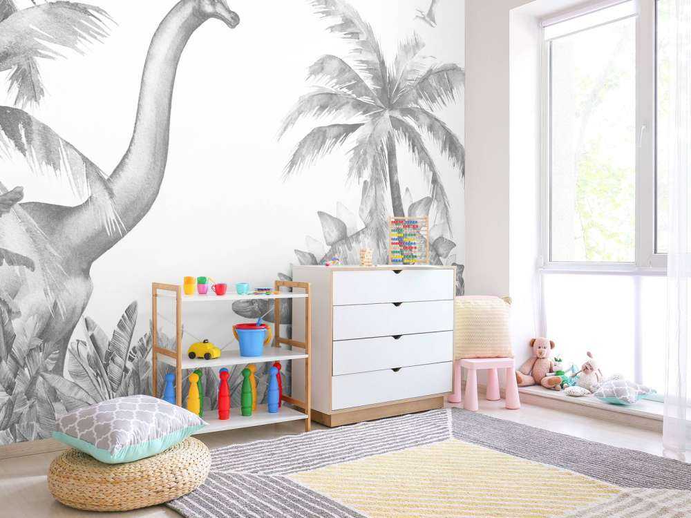 Dinozaury czarne i białe