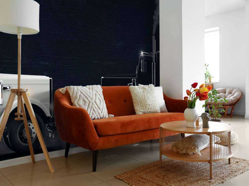 Czarno-biała ciężarówka