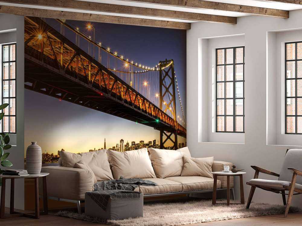 Most Bay Bridge z oświetleniem