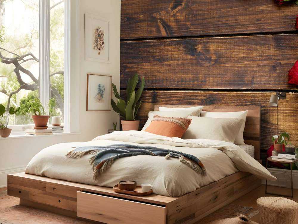 Czerwone róże na drewnie