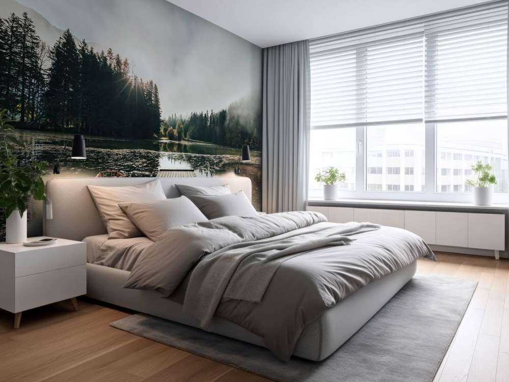 Foggy morning by the water