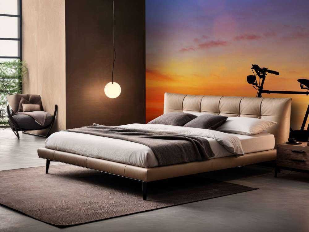 Rower zabytkowy przy zachodzie słońca