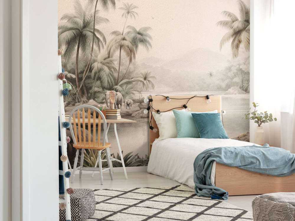 Krajobraz dżungli ze zwierzętami