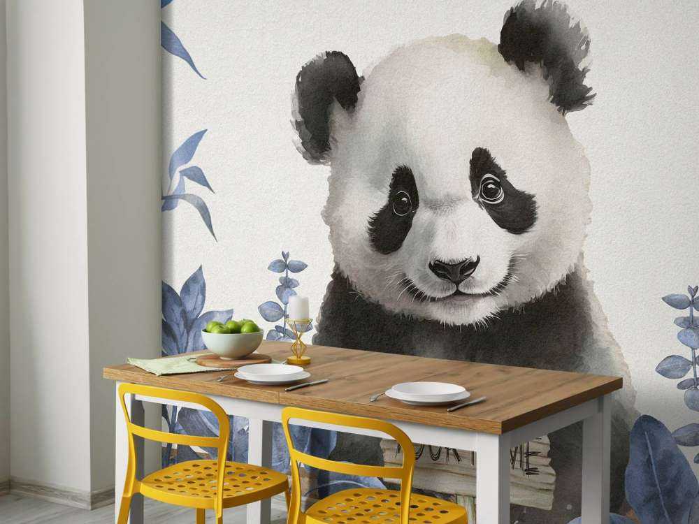 Mała panda w dżungli niebieskiej