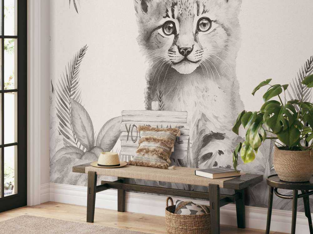 Mały ryś w dżungli beżowy