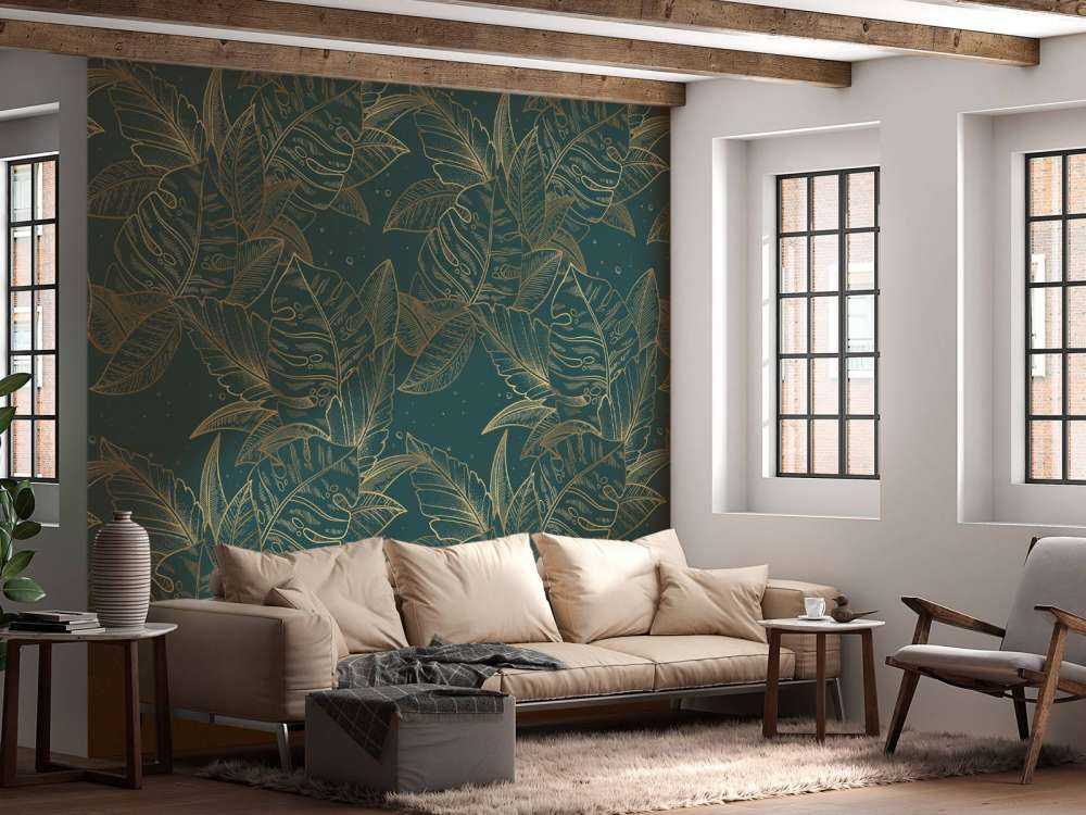 Monstera w kolorze petrol