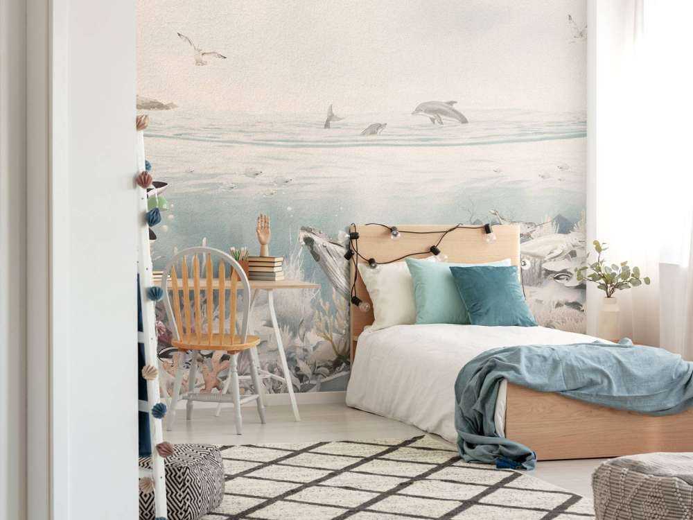 Krajobraz Oceaniczny ze Zwierzętami