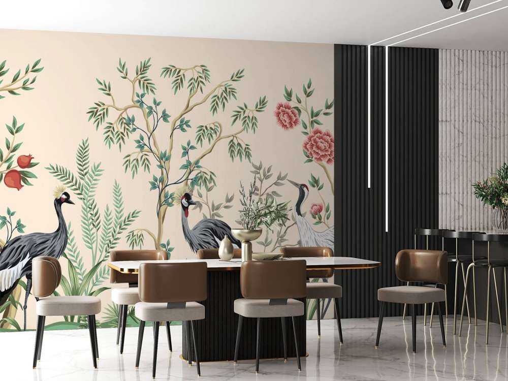 Ilustracja przedstawiająca żurawie