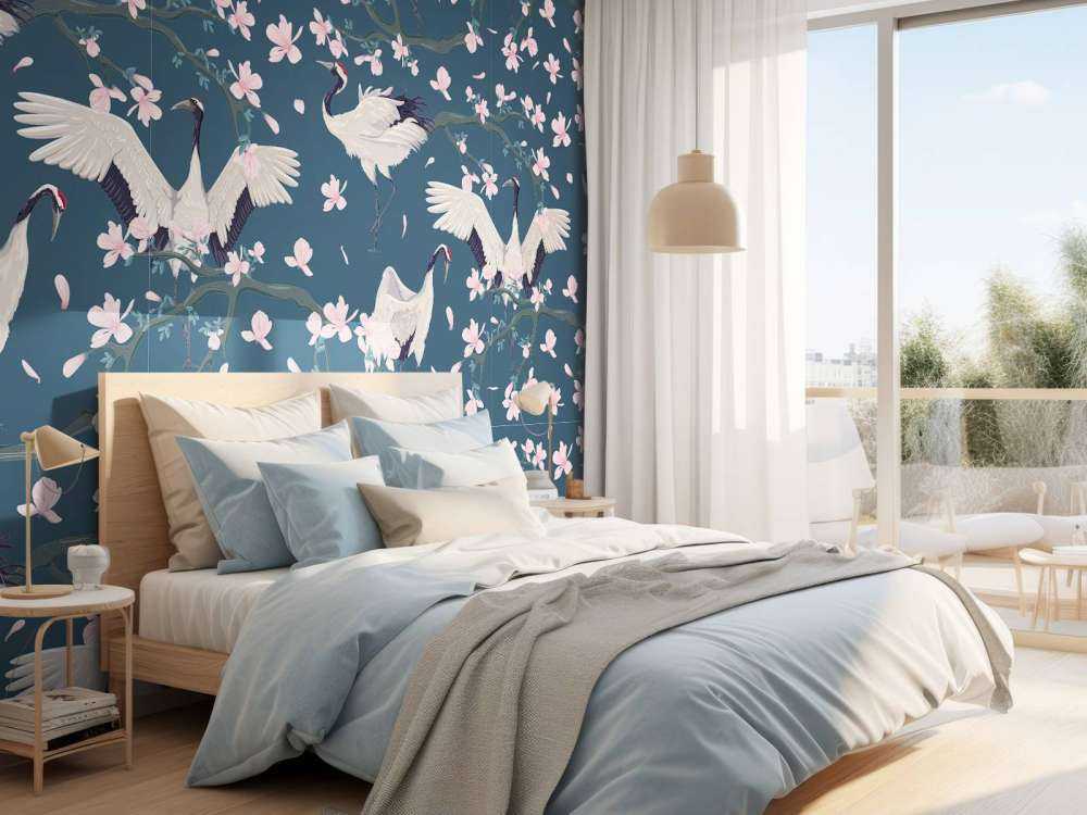 Żurawie z magnoliami