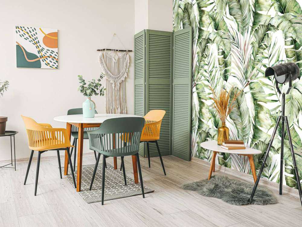 Wzór zielonych liści palmy