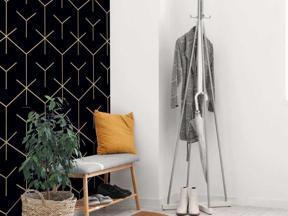 Geometryczne sześciokąty, czarne