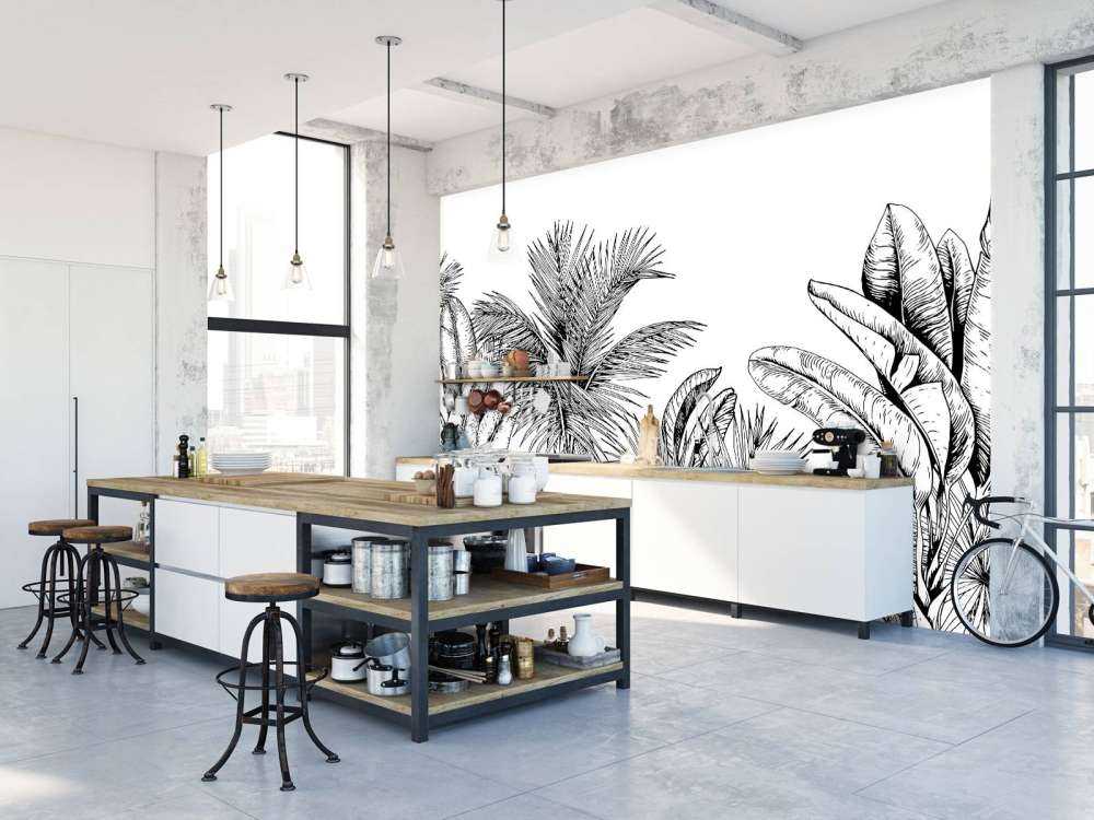 Palmy i liście bananowca