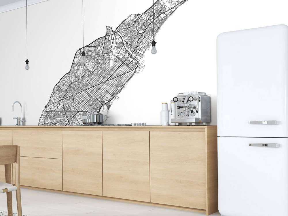 Mapa Barcelony, biała