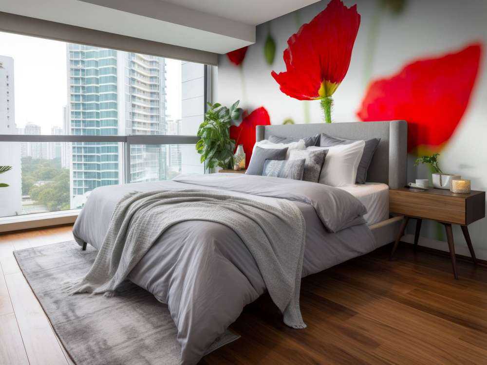 Zbliżenie na czerwone maki