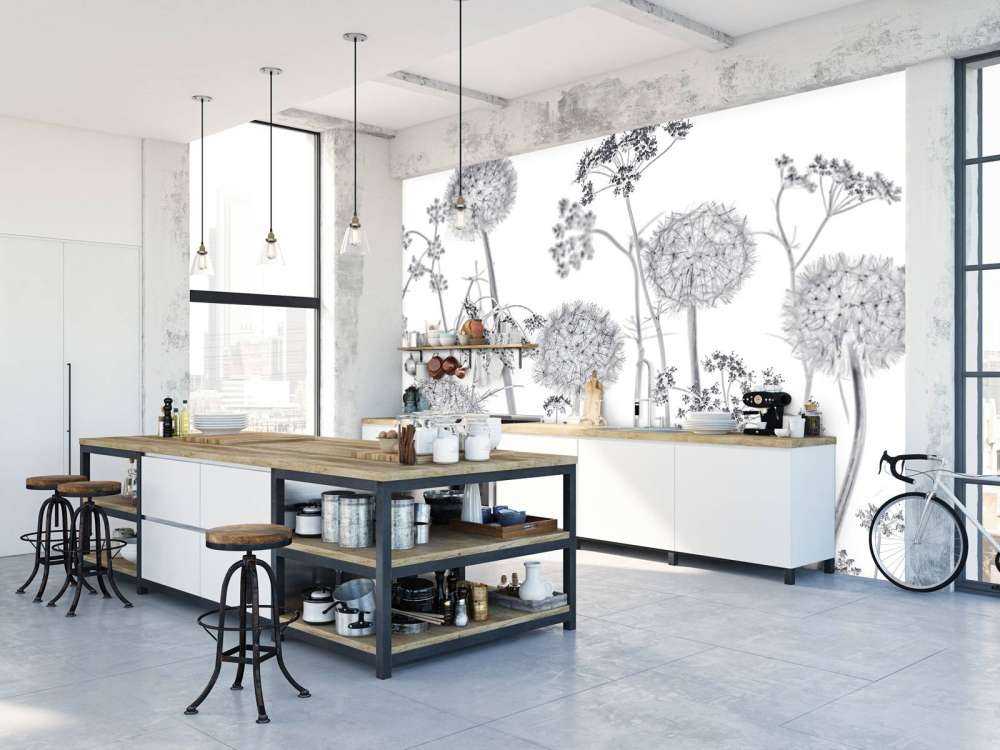 Kwiaty łąkowe w czerni i bieli