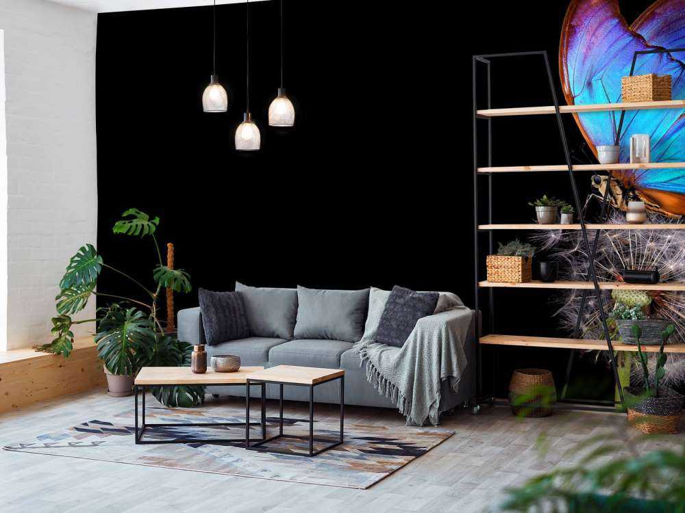 Niebieski motyl na mniszku lekarskim