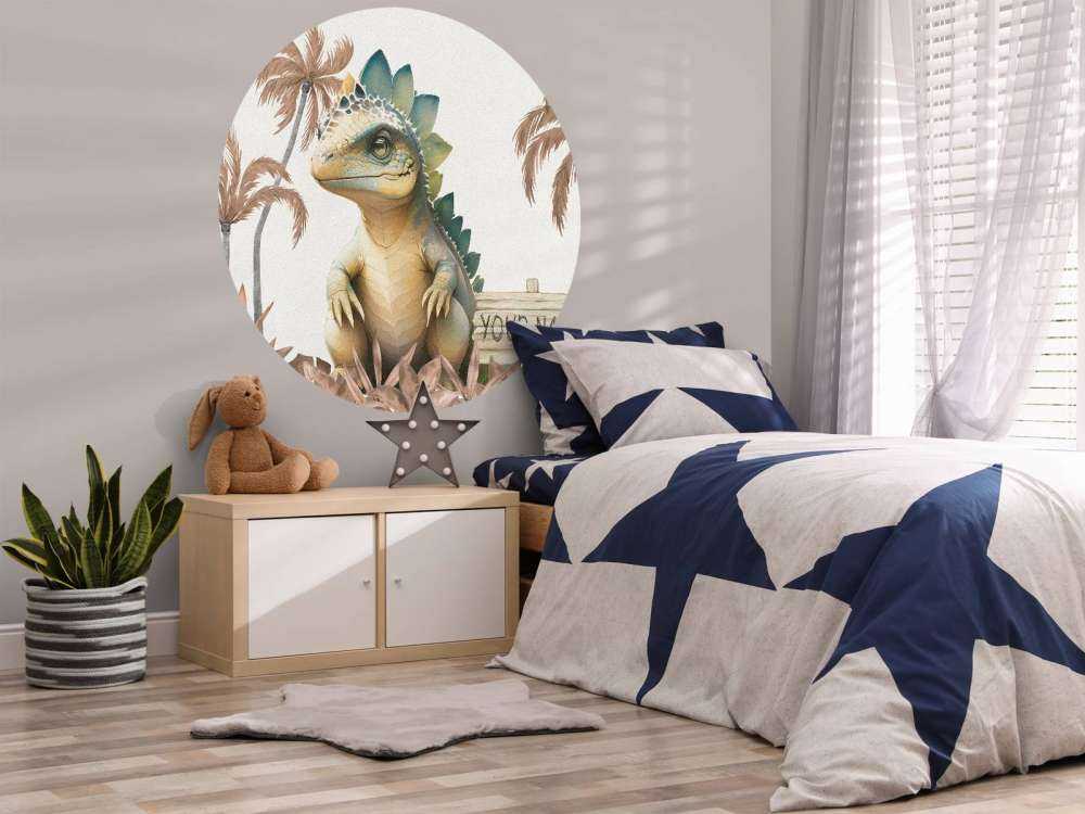 Młody stegozaur w taupe dżungli