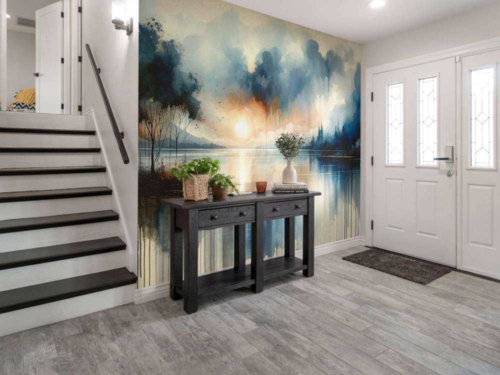 Akwaforta Abstrakcyjne Jezioro