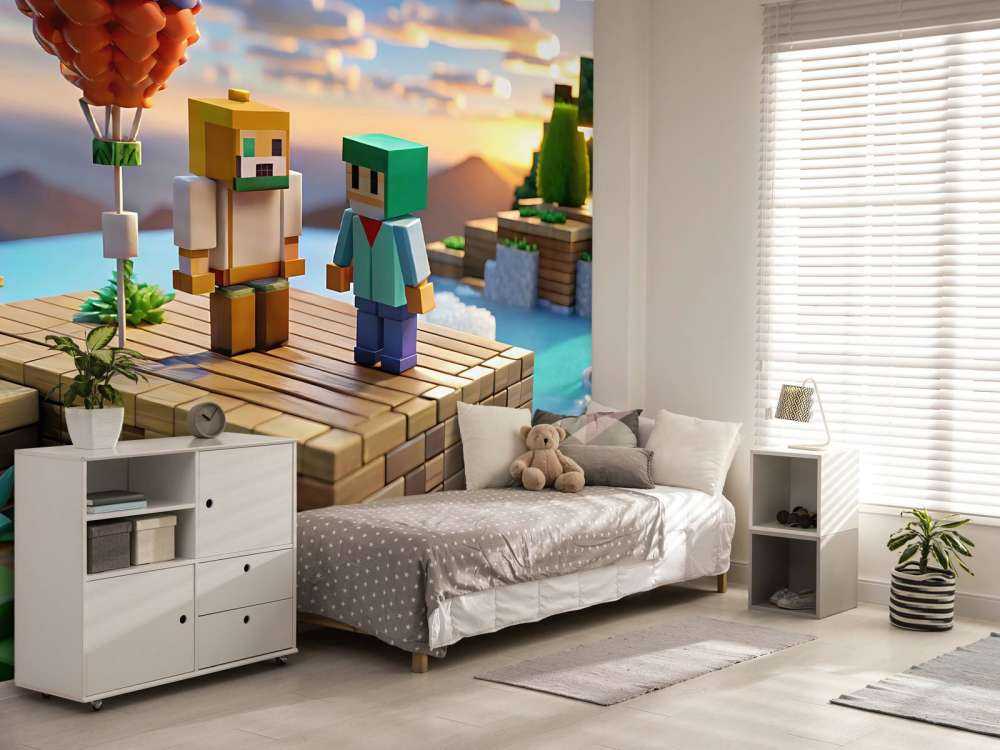 Balon na gorące powietrze w dolinie pikseli