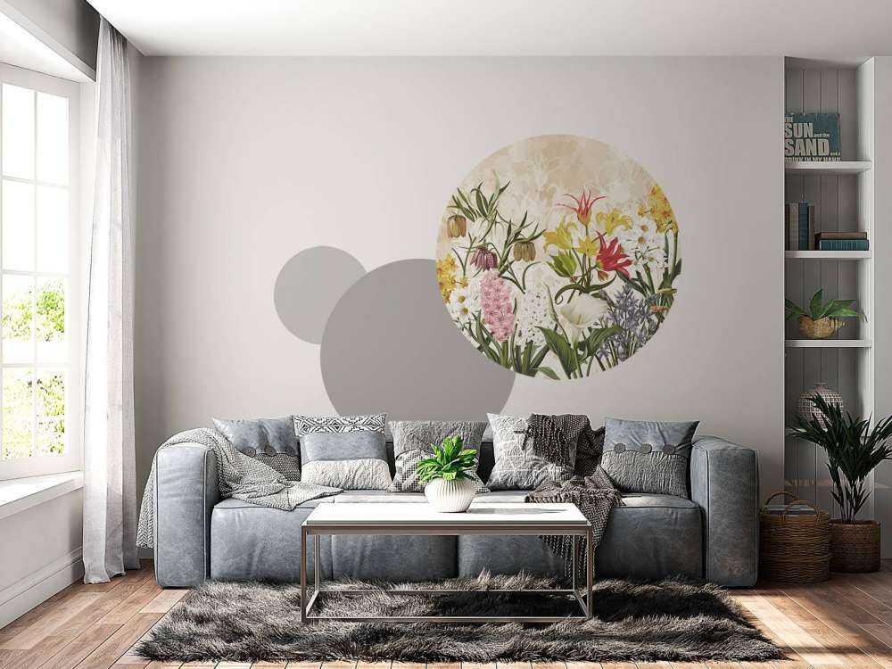 Kwiaty Wiosenne - Ciepły Miodowy Beż