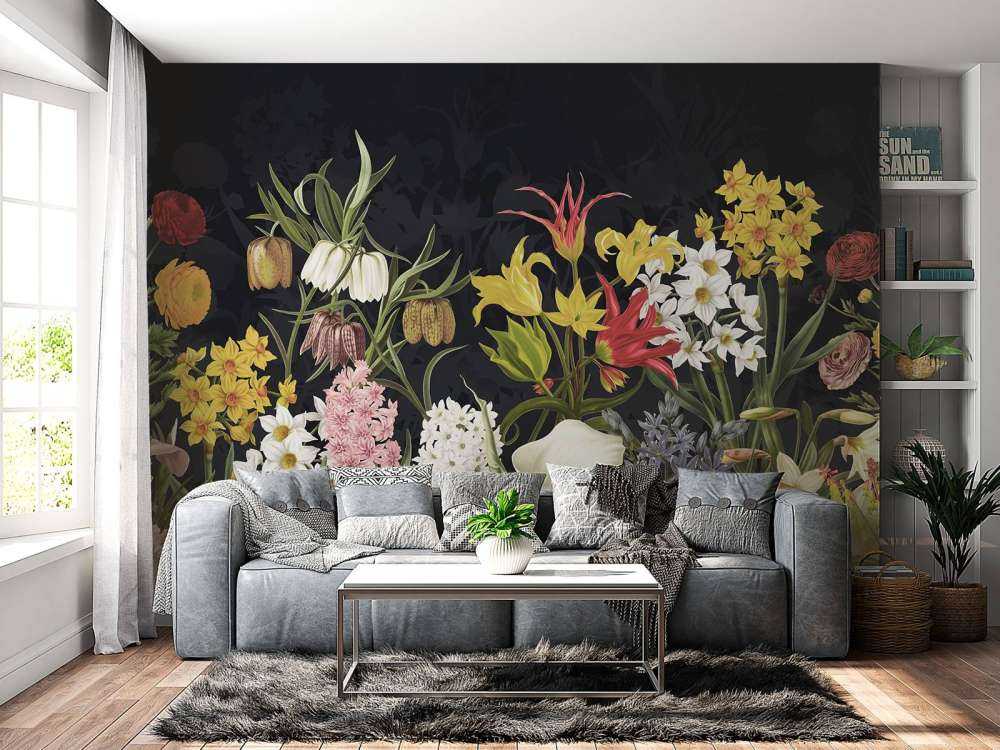 Kwiaty Wiosenne - Srebrny Szron Szary