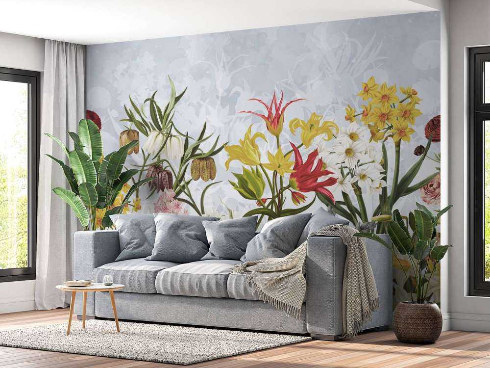 Kwiaty Wiosenne - Niebieskie Niebo w Chmurach