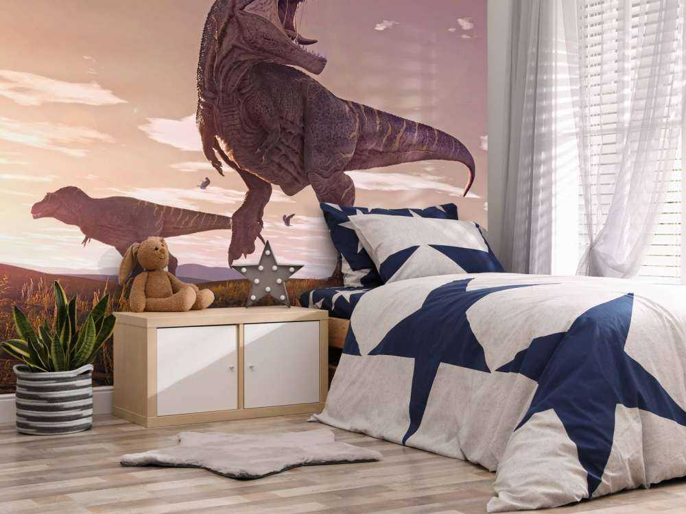 Dwa tyranozaury na polu