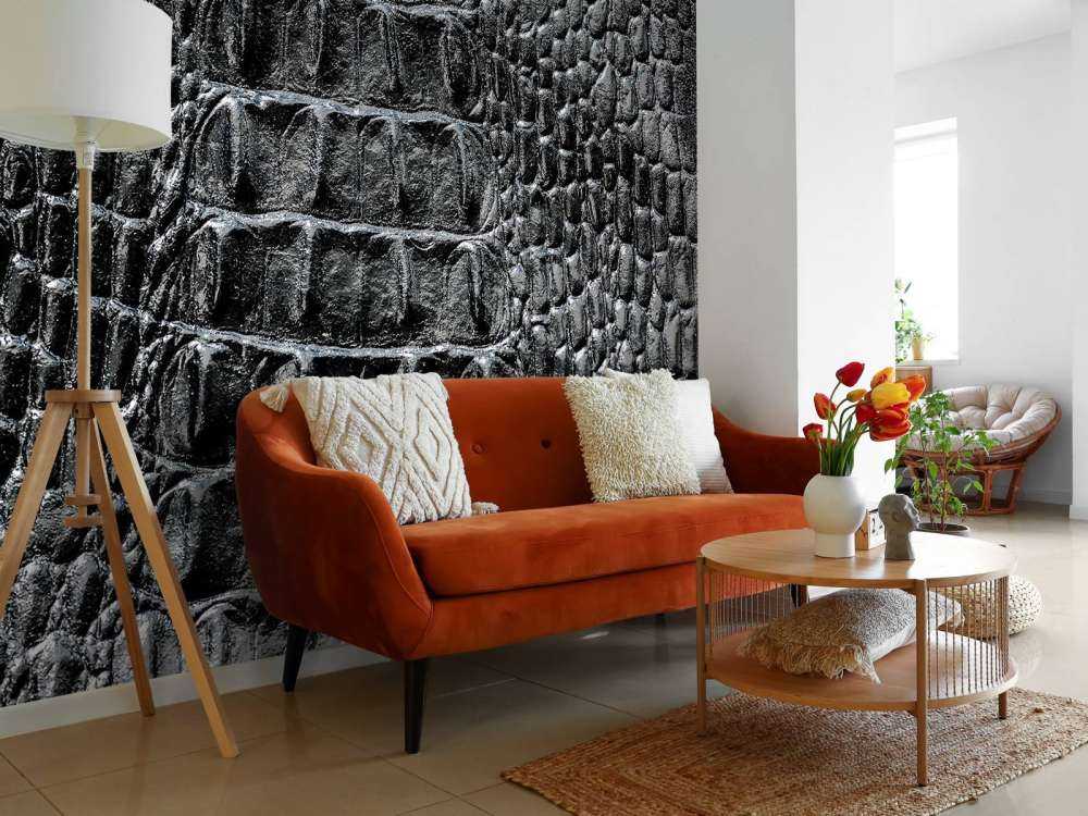 Skóra krokodyla w kolorze czarnym