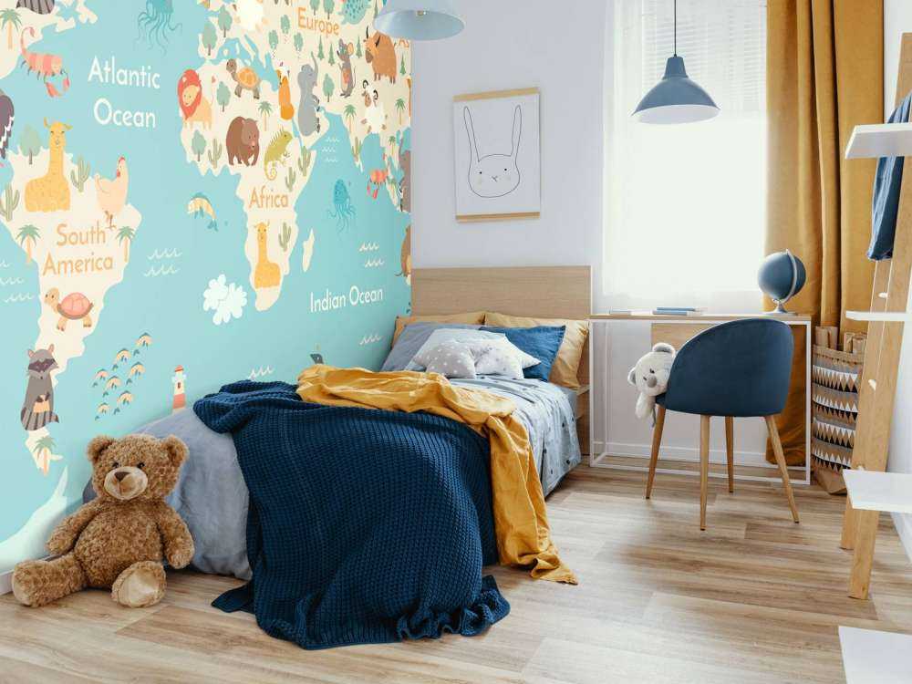 Mapa świata ze zwierzętami