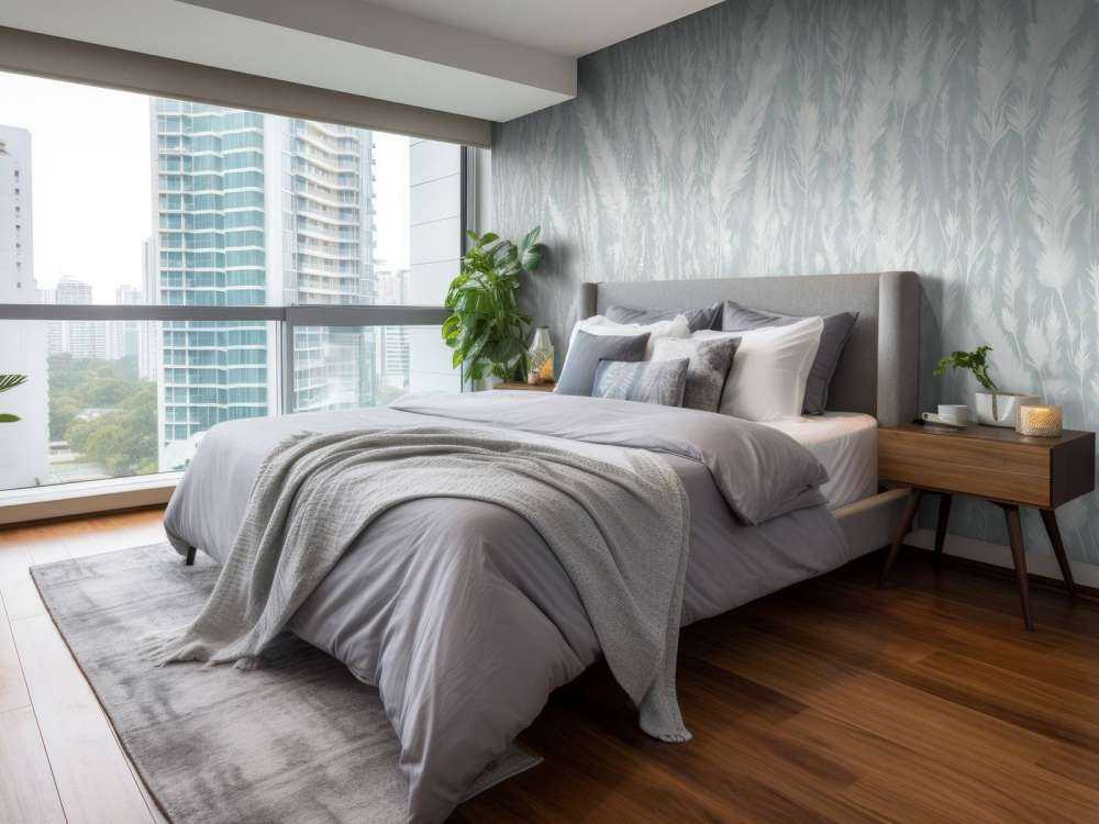 Ściana traw polnych - miętowa zieleń