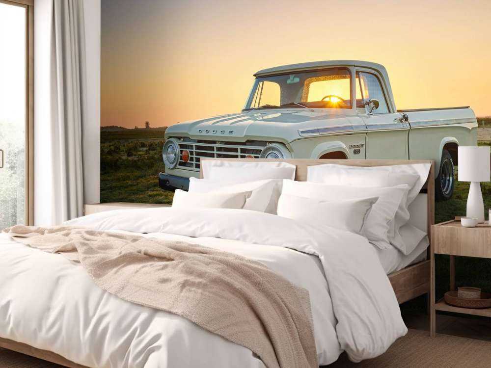 Dodge pickup o wschodzie słońca