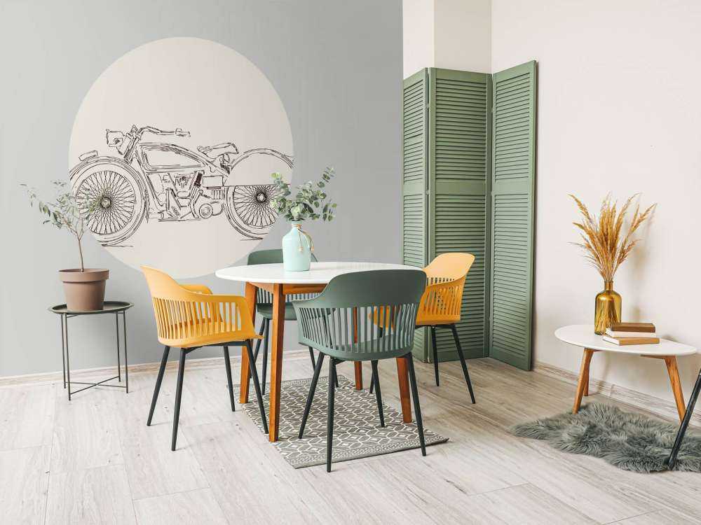 Narysowany zabytkowy silnik