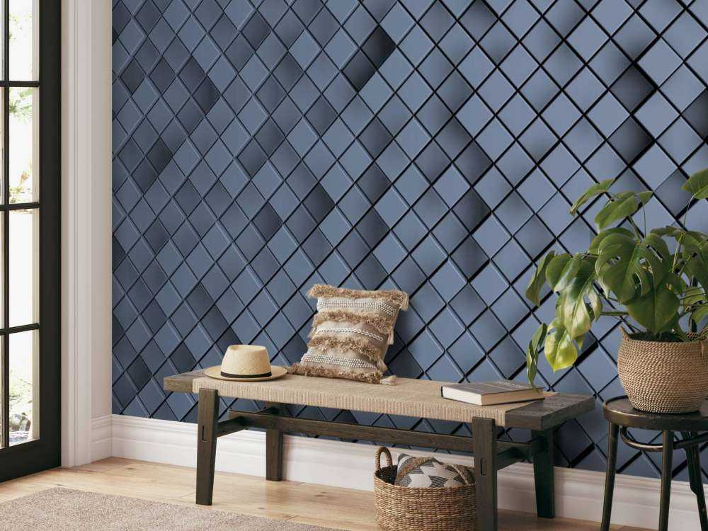 Niebieskie płytki 3D