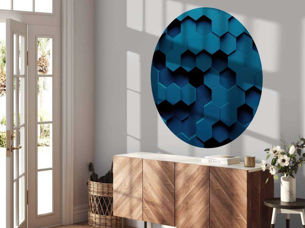 Granatowe sześciokąty