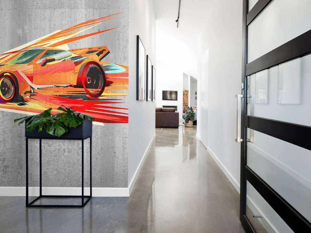 Samochód wyścigowy z graffiti