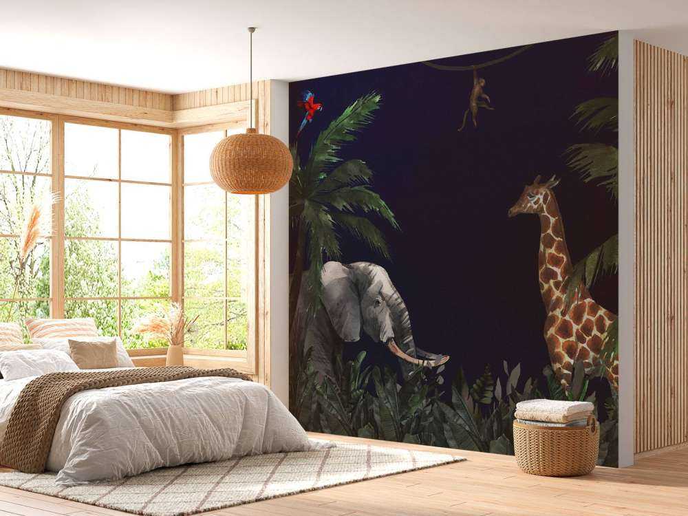 Zwierzęta w dżungli nocą