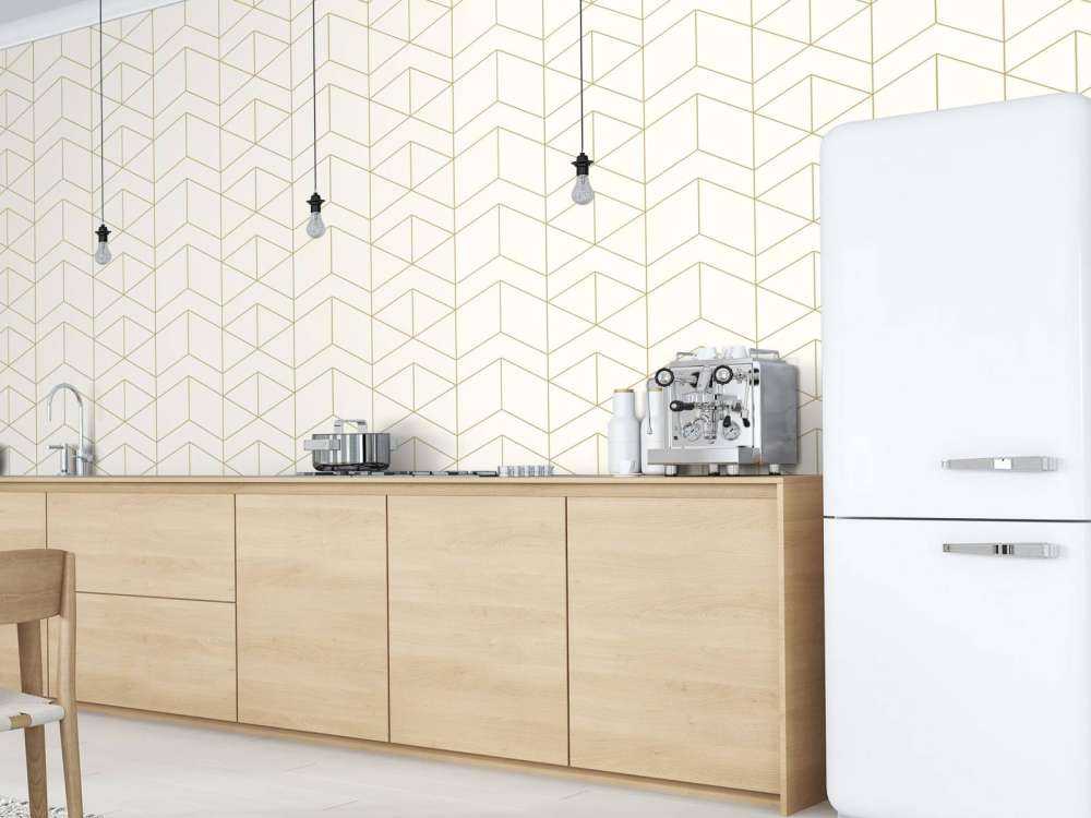 Białe płytki geometryczne