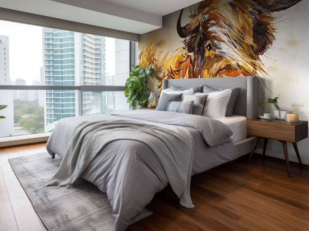 Namalowany szkocki byk