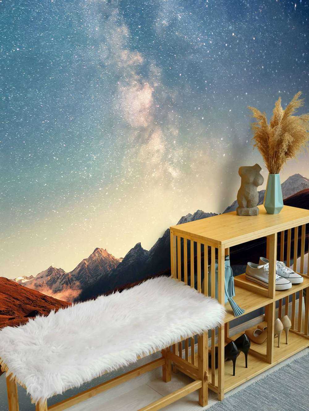 Gwieździste niebo nad górami