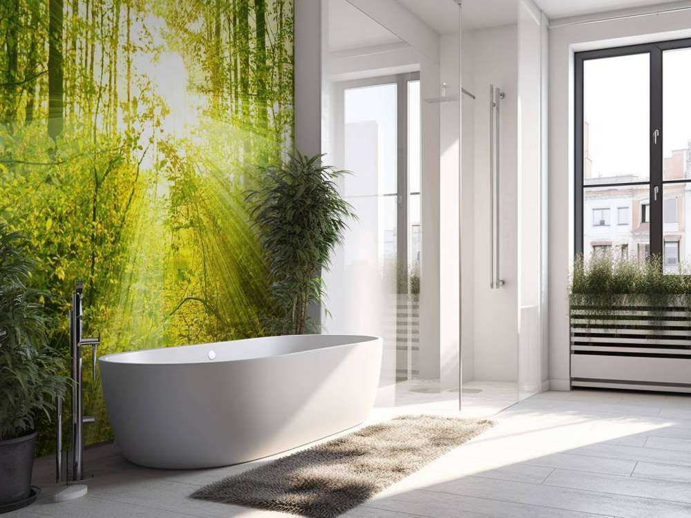 Słońce w zielonym lesie