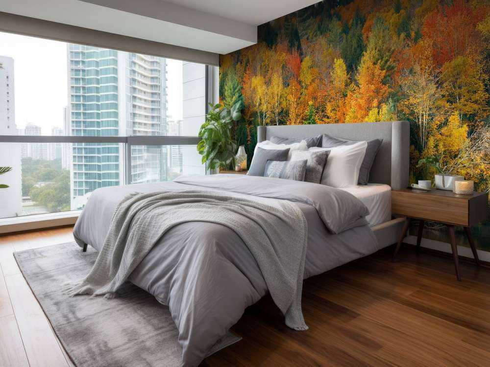 Jezioro z jesiennymi drzewami