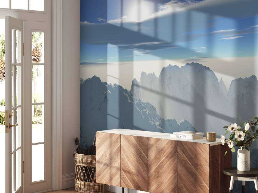 Śnieżne szczyty górskie panorama