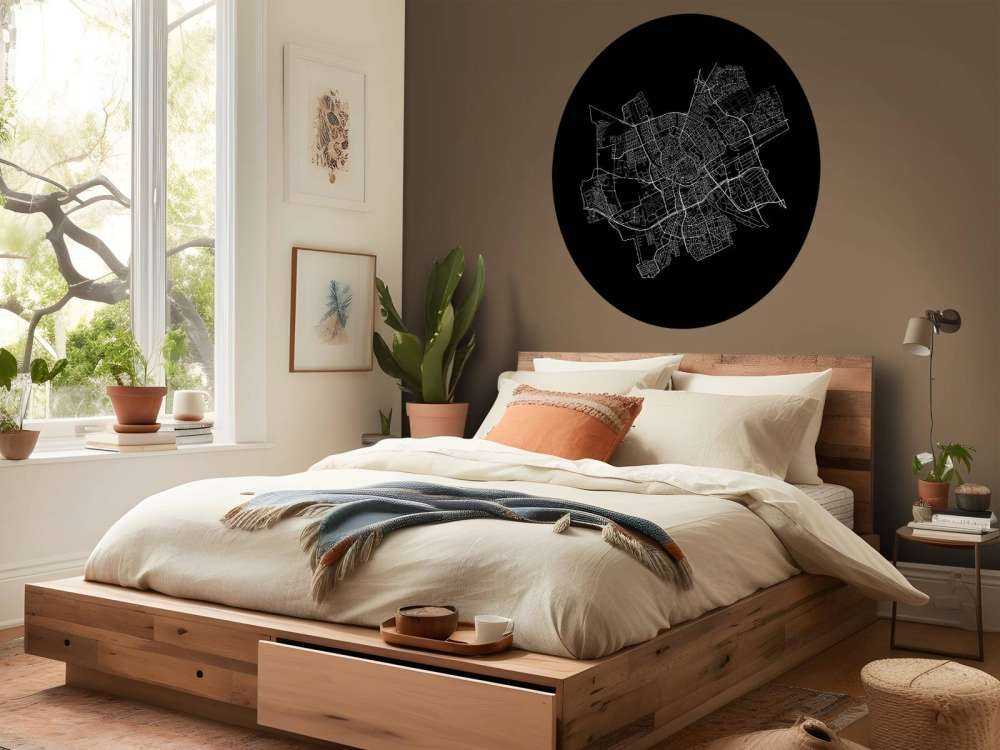 Mapa Groningen, czarna