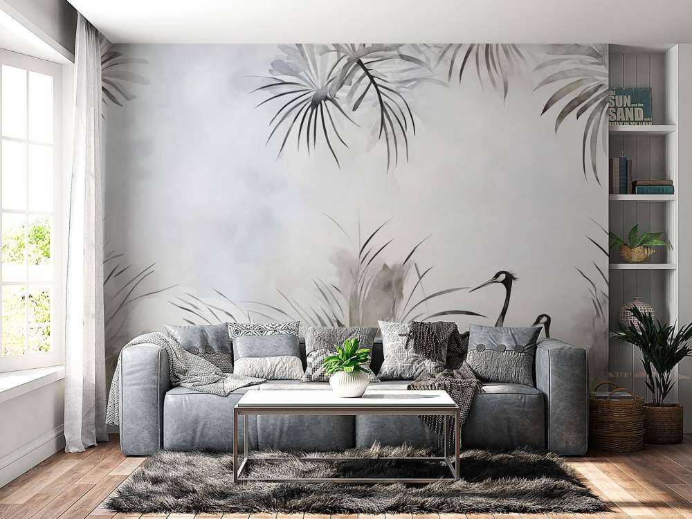 Żurawie w szarym polu