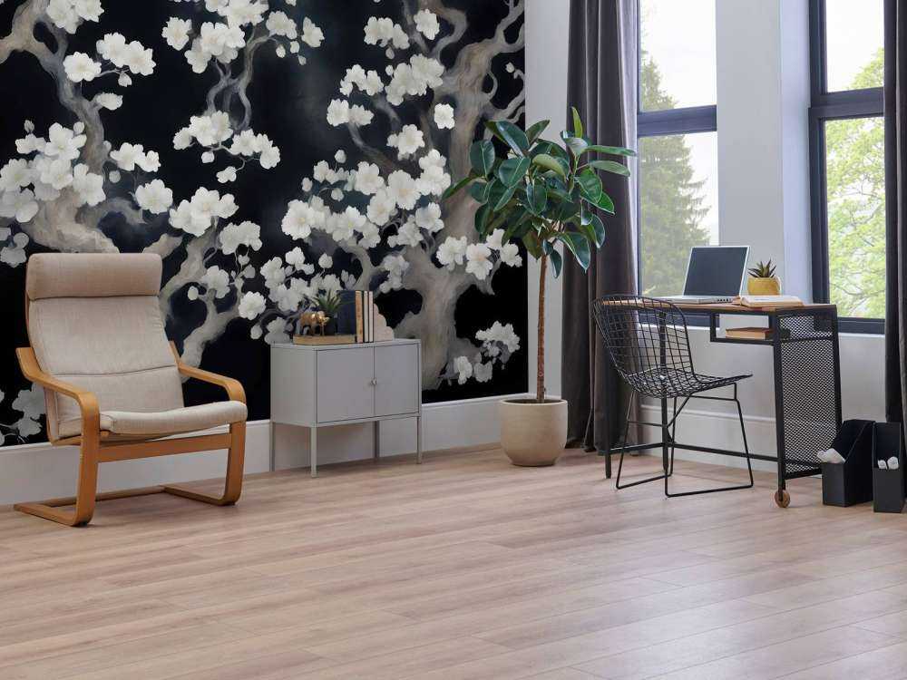 Cudowny kwitnący las - czarny