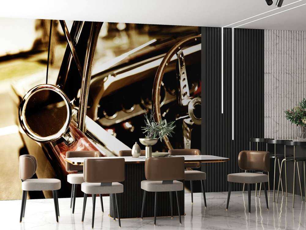 Czerwony, klasyczny samochód