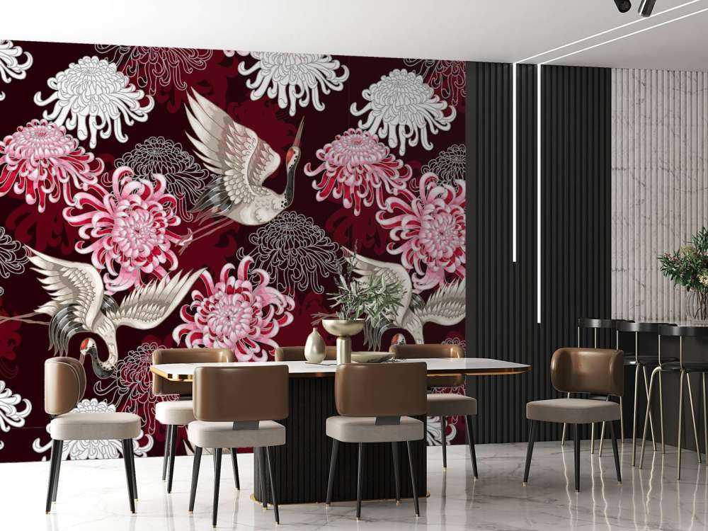 Wzór żurawia różowy