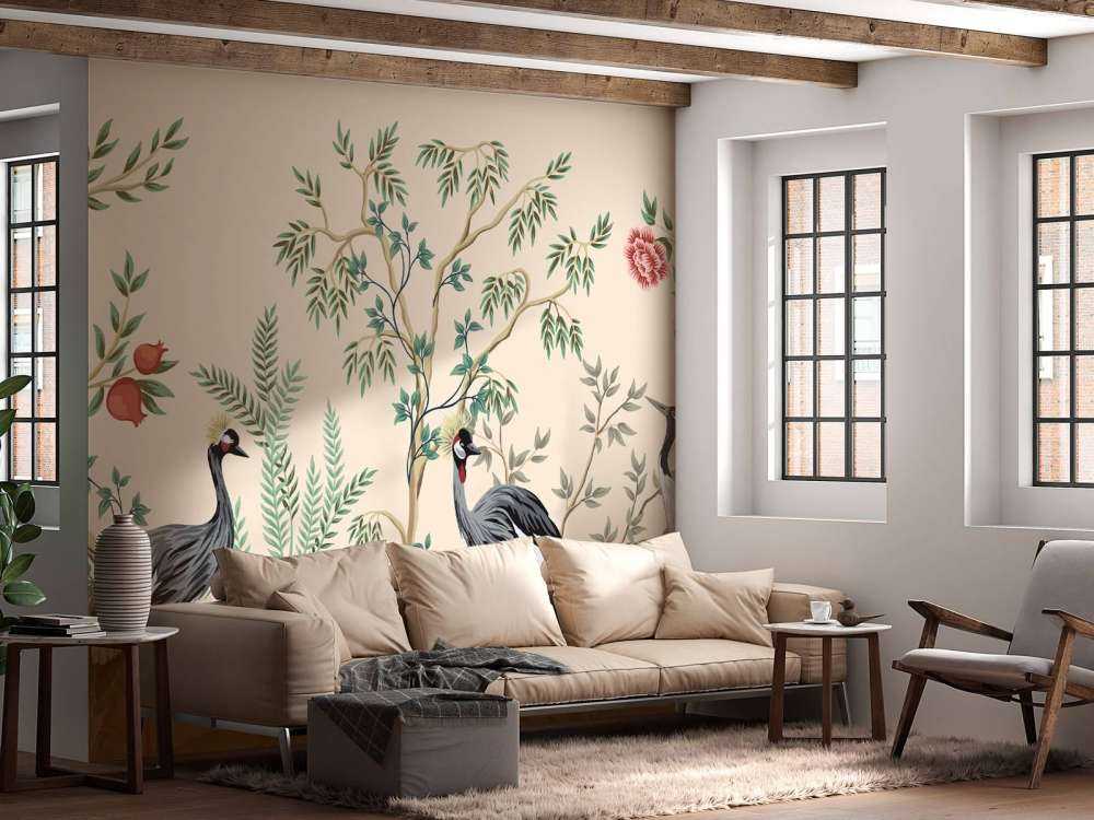 Ilustracja przedstawiająca żurawie