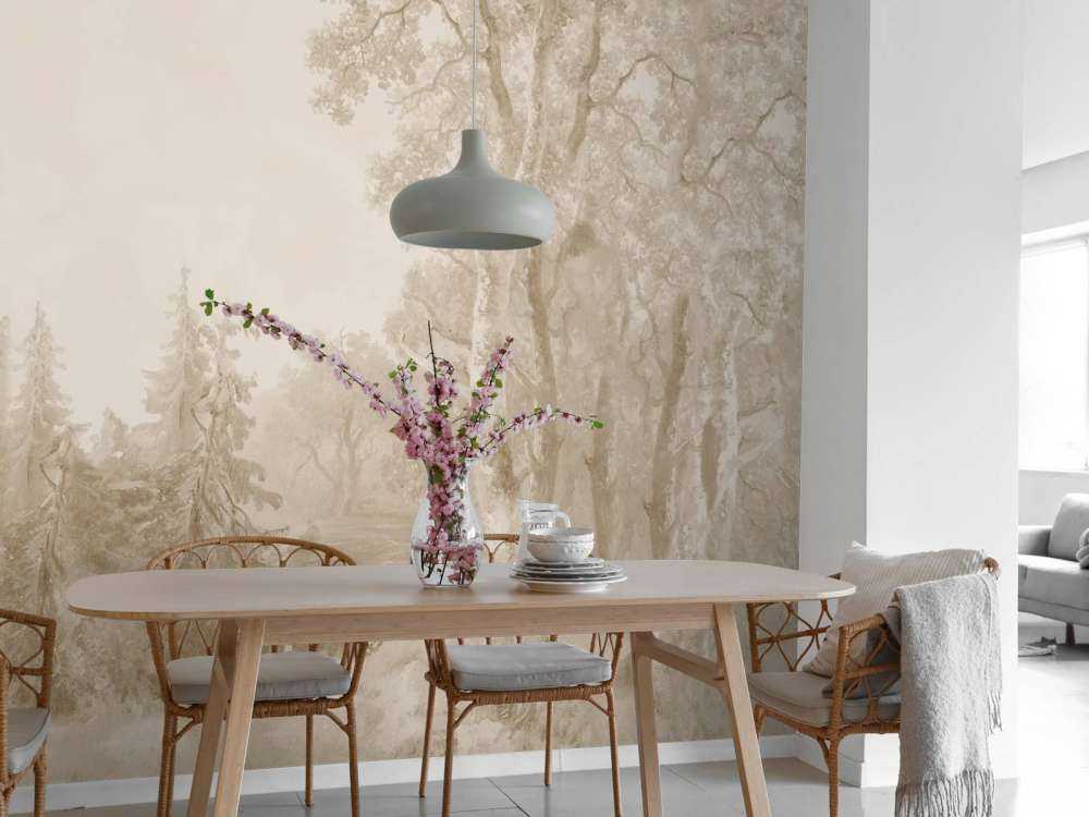 Krajobraz leśny beżowy #2