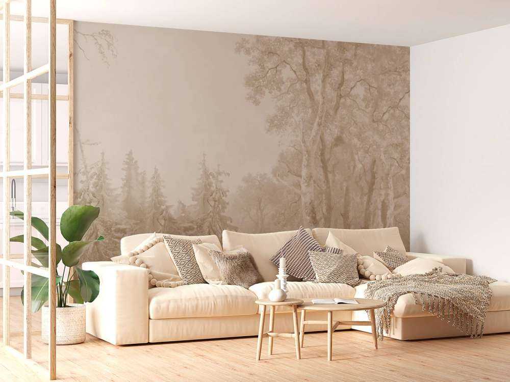 Krajobraz leśny beżowy #2